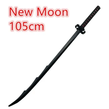 1:1 Bleach Kılıç Kurosaki Ichigo Kılıç Gökyüzü Kilit Ay Siyah Bıçak Zanpakutou Ninja Katana Bıçak Kılıç Silah Sahne Güvenlik PU Oyuncak