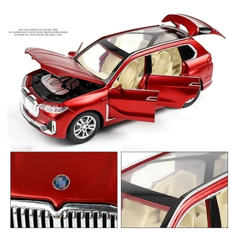 1: 32 BMW X7 Simülasyon Alaşım Oyuncak Arabalar Diecast Geri Çekin SUV Araba Modeli çocuk oyuncakları Off-road Araçlar Süslemeleri noel hediyesi