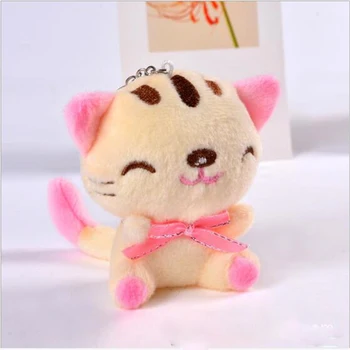1 ADET 9 CM Mini Gülen Kedi Kolye peluş oyuncak Stuffd Oyuncaklar noel hediyesi İçin Çocuk ve Kız ve Erkek HANDANWEİRAN