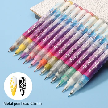 1 Adet Tırnak Kalem Hattı İşaretleyici Grafiti Kalem Renk UV Jel Lehçe Tasarım Nokta Boyama Detaylandırma Kalem Fırçalar DIY Tırnak Sanat Araçları
