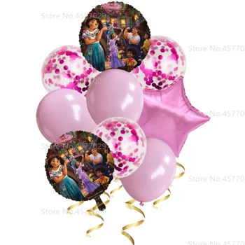 1 takım Disney Encanto Balon Mutlu Doğum Günü Partisi Süslemeleri 18 inç Mirabel Bebek Duş Folyo Balonlar Karikatür Çocuk Oyuncak Globos