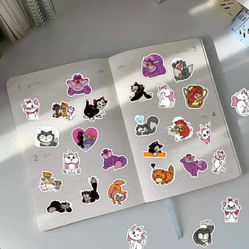 10/30/60 adet Mix Disney Marie Kedi Cheshire Kedi Çıkartmalar Sevimli Karikatür Çıkartması Çocuk Oyuncak DIY Karalama Defteri Dizüstü Bagaj Graffiti Sticker