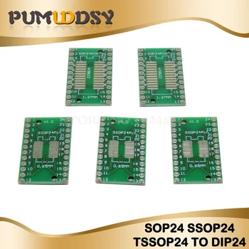 10 ADET SOP24 SSOP24 TSSOP24 to DIP24 PCB Pinboard SMD DIP 0.65 mm / 1.27 mm için 2.54 mm DIP Pin Pitch PCB kartı Dönüştürücü Soket