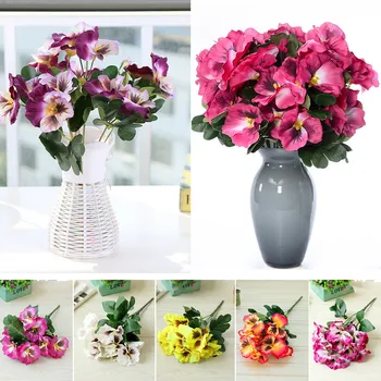 10 Kafaları yapay çiçek Hercai Menekşe İpek Çiçekler Düğün Ev Odası Bahçe Düğün Parti Dekorasyon 2022 Yeni