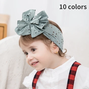 10 Renk Kablo Yay Bebek Kafa Bandı Çocuk İlmek Şapkalar Kabloları Türban Çocuklar için Elastik Headwrap Bebek saç aksesuarları