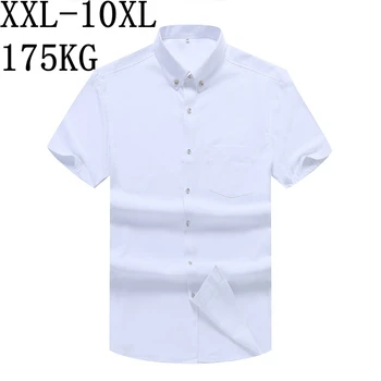 10XL 8XL 7XL 6XL Yeni Yaz İş Resmi Gömlek Erkekler Marka Giyim Kısa Kollu Gevşek Sosyal Rahat Beyaz Elbise Gömlek Adam İçin