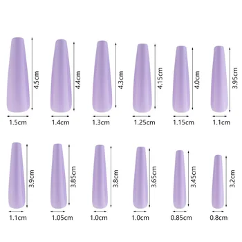 120 Adet / Kutulu Saf Renk XXL Yanlış Nails Tam Kapak Süper Uzun Balerin Tırnaklar üzerinde Basın Akrilik Çıkarılabilir Nail Art İpuçları