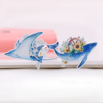 20 ADET Mavi balina rüya Çıkartmalar El Sanatları Ve Scrapbooking çıkartmaları kitap Öğrenci etiket Dekoratif sticker DIY Kırtasiye