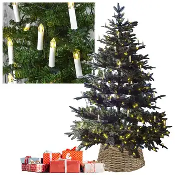 20 adet sıcak beyaz LED klip kapalı peri dize ışıklar mum Noel ağacı
