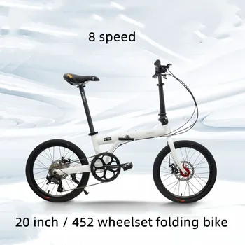 20 İnç Katlanır Bisiklet 451 Tekerlek Katlanabilir Yol Bisikletleri Şehir Yarış Küçük Tekerlekli Bisiklet 8 hız Mekanik disk fren Bisiklet
