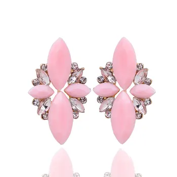 2018 Moda Opal taş top Küpe Zarif Kristal Küpe Kadınlar için Romantik noel hediyesi Takı