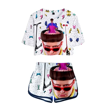 2021 Yeni 3D Baskı Oliver Ağacı Elbise Pop Rapçi bayan İki Parçalı Set Yaz Kısa Kollu Üst + Şort Komik Streetwear kız Setleri