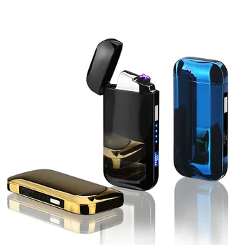 2022 Yeni Mini Çift Ark Ekran Parmak İzi Rüzgar Geçirmez Çakmak USB Şarj Metal Elektrikli Çakmak Erkekler Ve Kadınlar İçin