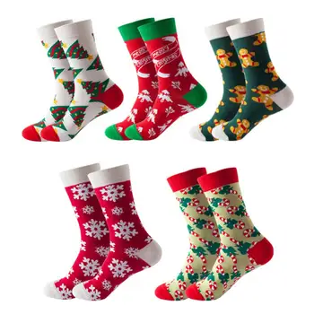 2022 Yeni Noel Çorap Moda Komik Noel Noel Baba Ağacı Kar Tanesi Elk Kar Pamuk Tüp Ekip Mutlu Çorap Erkekler Kadınlar İçin hediye