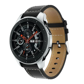 22mm Deri Yedek Watchband Klasik Bilek Kayışı band Samsung Galaxy İzle 3 45mm 46mm SM-R800 Smartwatch Bileklik