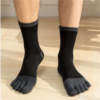 3 Pairs Pamuk Erkekler Beş Parmak Çorap Erkek 5 Parmak Ayak Çorap Ekip Sandal Tüp Çorap