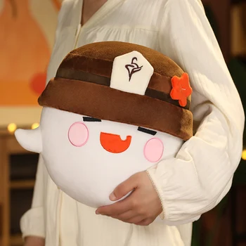 30cm Anime Oyunu Genshin Darbe Kawaii Hutao Hayalet Peluş Atmak Yastık Hu Tao Hayalet Bebek Doğum Günü Noel Hediyesi Çocuk Kız Oyuncak