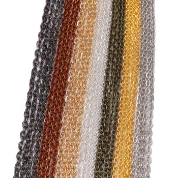 5 m / grup Altın Tunç Renk Uzun Kolye Zincirleri Pirinç Toplu Kaplama Zincir DIY Takı Bulguları Yapma Aksesuarları