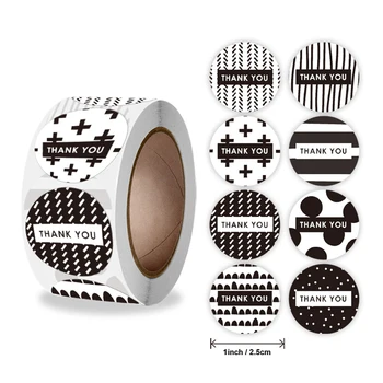 50-500 adet Siyah & Beyaz Teşekkür Ederim Çıkartmalar 8 Farklı Tasarım Yapışkanlı Etiket Etiketleri Mühür Etiketleri El Yapımı Dekorasyon