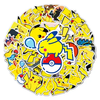 54 Pokemon Pikachu Anime Çıkartmalar Kişiselleştirilmiş DIY Kaykay Su Bardağı Dekorasyon Bagaj Çıkartmaları Su Geçirmez Çocuk Hediye