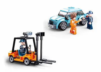 542 Adet Kentsel Mühendislik Araba Taşıyıcı Forklift Yapı Taşları Setleri Şehir Montaj Modeli Tuğla Eğitici Oyuncaklar Çocuklar için