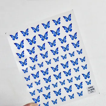 5D Kabartmalı Kelebek Tırnak Çıkartmalar Tasarımcı Kanat Çıkartmaları Mavi Ultra ince Kelebek Tırnak Sanat Dekorasyon Sarar Manikür Toptan