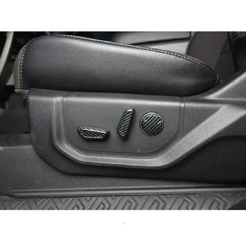 6 ADET Karbon Fiber Tarzı Koltuk Ayar Kolu düğme kapağı Trim Dekorasyon ABS Ford F150 F-150-2020