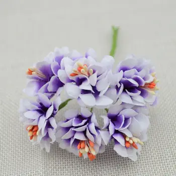 6 adet Sahte Bitkiler İpek Degrade Ercik El Yapımı yapay çiçekler Buket Düğün Dekorasyon DIY Çelenk Hediye Scrapbooking Craft