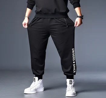 7XL 6XL 5XL XXXXL Artı erkek Yan Cepler harem pantolon 2020 Sonbahar Hip Hop Rahat Şeritler Tasarım Erkek Streetwear Pantolon Siyah