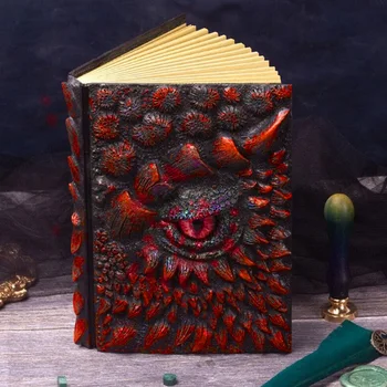 A5 Deluxe Animasyonlu Ejderha Kitap Yaratıcı El Yapımı Sihirli Reçine Kapak Dizüstü 3D Ejderha Kabartma Günlüğü Kitap Kırtasiye Hediye Çocuklar İçin