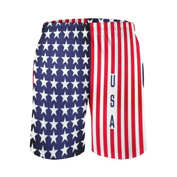 ABD Amerikan Bayrağı Kurulu Şort Yurtsever Modern Yıldız Çizgili Sevimli Plaj kısa pantolon Erkekler Baskılı Artı Boyutu erkek mayoları Hediye
