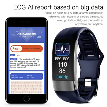 Akıllı saat Erkekler Kadınlar IP67 Su Geçirmez EKG HRV Spor Sağlıklı Bandı Kalp Hızı Uyku İzleme Spor İzci Android IOS için