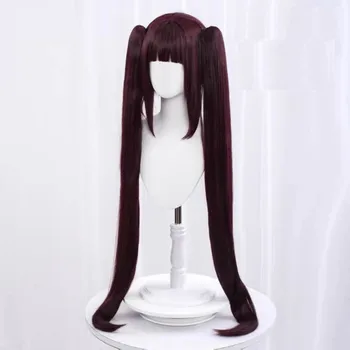 Anime 100cm NEKOPARA Çikolata Chocola Uzun Ponytails Kahverengi Vanilya Kawaii Pembe İsıya Dayanıklı Saç Cosplay Peruk
