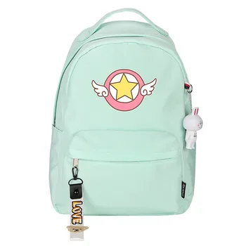 Anime Card Captor Sakura Sevimli Kanat Çanta Sırt Çantası Okul omuzdan askili çanta Genç Seyahat Baskı Lolita Hediye
