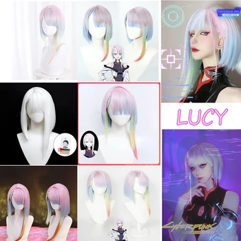 Anime Cyberpunk: Cyberpunk Edgerunners Lucy / David / Rebecca Cosplay Peruk Anime Cosplay Lucyna Kushinada Cosplay Renkli Saç