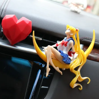 Araba İç Hava çıkış klip Aksesuarları Anime Sailor Moon Güzel Kız Aksiyon Figürü Süsleme Oto Dekorasyon Kızlar için Hediyeler