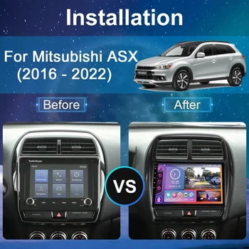Araba Radyo Android Multimedya Video Oynatıcı Mitsubishi ASX 1 2016 İçin 2017 2018 2019 2020 2021 2022 GPS Navigasyon Carplay Stereo