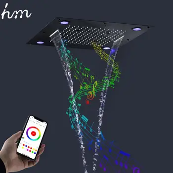 Banyo Aksesuarları Müzik Duş Başlığı 24 İnç Çok Fonksiyonlu Led Showerhead Paneli Tavan Masaj Şelale Yağmur Musluklar Sistemi