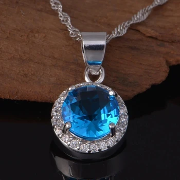 Bayan mücevher seti Doğal Mavi Kristal Alaşım Kolye Küpe Yüzük Kadınlar İçin Düğün Kolye Parti Takı Aksesuarları
