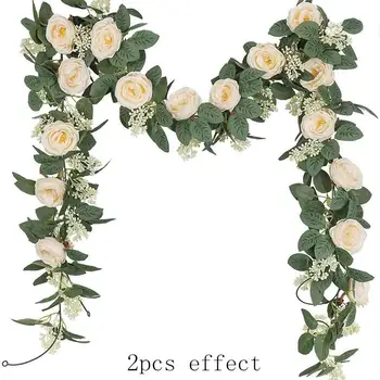 Bez Çiçek Yapay çiçek Rattan Duvara monte Dekoratif Süsler Ev Düğün Arka Plan Dekorasyon İçin