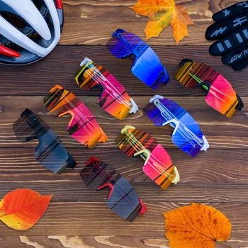 Bisiklet Bisiklet gözlük Fotokromik Kırmızı veya Mavi Güneş Gözlüğü Adam Açık spor gözlükler bisiklet MTB Gözlük Gözlük Bisiklet Gözlük