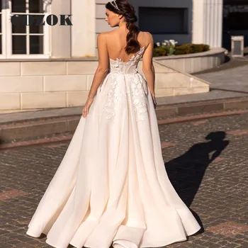 Boho Dantel Aplikler A-Line düğün elbisesi 2023 Seksi Tül Sevgiliye Kadınlar İçin gelin kıyafeti Vestido De Noiva Özel SS12