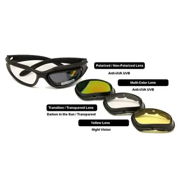 C5 Motosiklet Gözlük Askeri Gözlük Kurşun geçirmez Ordu Taktik Gözlük Polarize Bisiklet Güneş Gözlüğü Avcılık Airsoft Gözlük