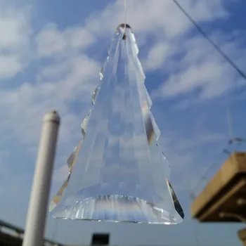 Camal 1 ADET 120mm Noel Ağacı Temizle Cam Kristal Suncatcher Prizmalar Kolye Asılı Avizeler Düğün Ev Dekor Aksesuarları