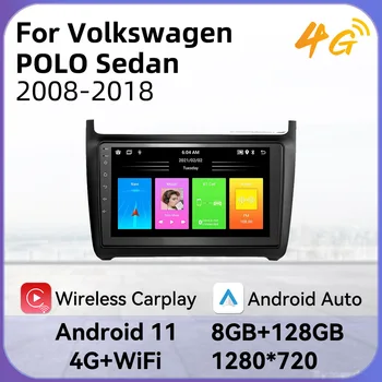 Carplay Stereo VW Volkswagen Polo için 5 Sedan 2008-2020 Araba Radyo 2 Din Android Multimedya Oynatıcı Autoradio GPS Navigasyon Otomatik