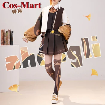 Cos-Mart Oyun Genshin Darbe Zhongli Cosplay Kostüm Moda Tatlı Günlük Elbise Aktivite Parti Rol Oynamak Giyim S-XXL