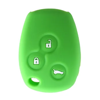 Dandkey 3 Düğmeler silikon anahtar kapağı RENAULT Clio DACİA Logan Sandero Uzaktan Kabuk Fob Araba aksesuarları