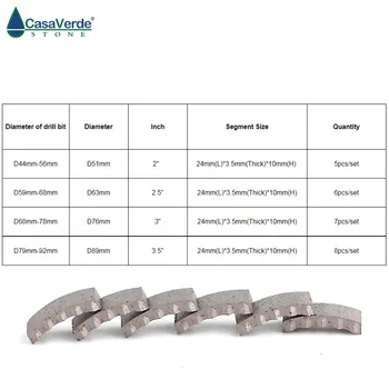 DC-DSCB01 M tipi elmas çekirdekli matkap ucu segmentleri 24x3.5x10mm beton için ıslak delme