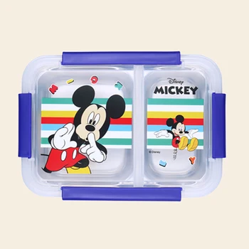 Disney Mickey çocuk Sofra Paslanmaz Çelik Öğrenciler Öğle Yemeği Kase Bebek kase Sevimli Öğrenciler Yaratıcı Okul Öğle Yemeği Kase