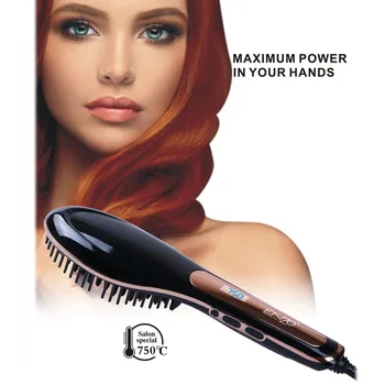 EN-4108 Saç Düzleştirici Tarak LCD Ekran Saç Fırçası saç Elektrikli fırça tarak Düzleştirici Tarak fırça